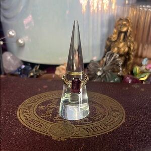 Vintage Avon Gold Ring with Purple Gemstone